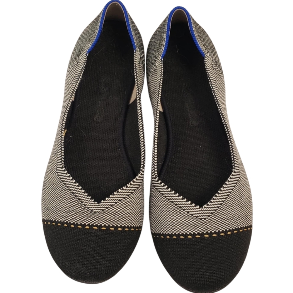 ROTHY'S The Flat Round-Toe Slip-on Knit Flats Gray & Black Size 9 Sold Out